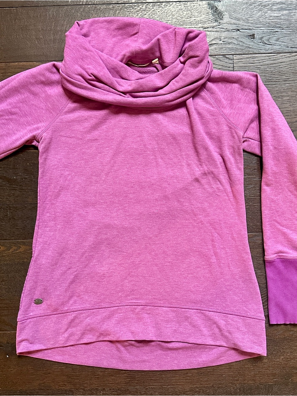 Athleta Pink Cowl Neck Long Sleeve Tee size M